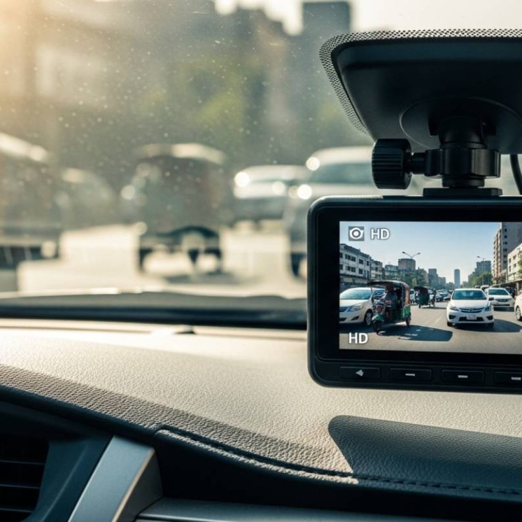 Best gari ki cheezain Pakistan dash cam installed in Toyota Corolla on Karachi road