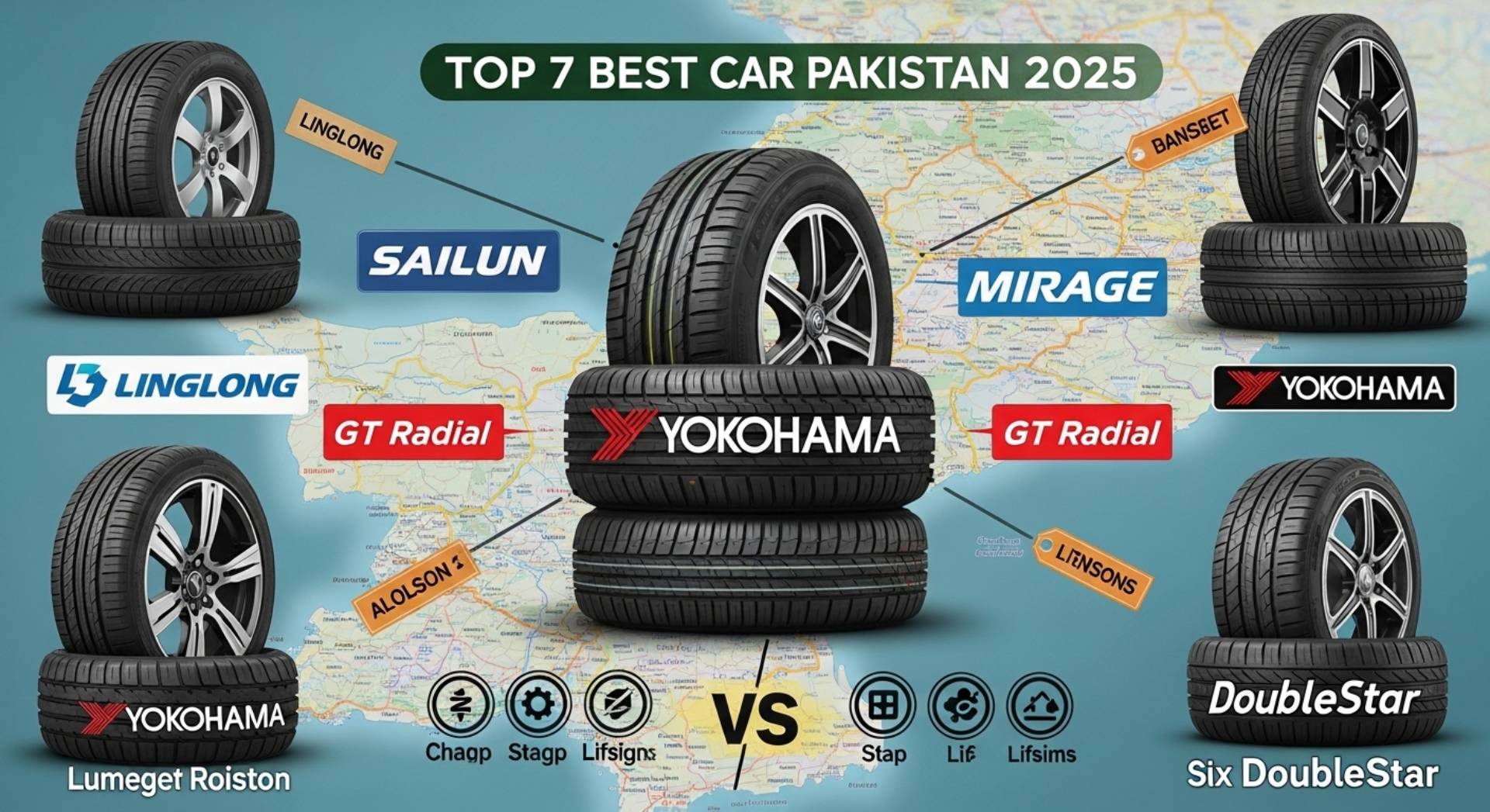 پاکستان میں 2025 کی بہترین کار ٹائرز – مکمل ریویو، قیمتیں اور بجٹ گائیڈ (Best Car Tires Pakistan 2025)