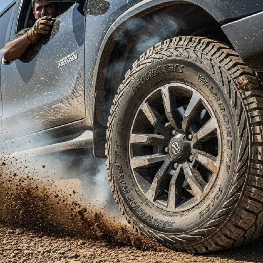 Best car tires Pakistan 2025 Mirage Warrior ST all-terrain tires on Toyota Fortuner off-road